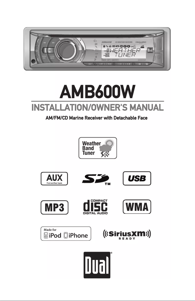 Page 1 de la notice Manuel utilisateur Dual AMB600W
