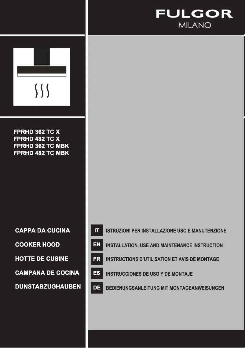 Page n°1 - Guide d'installation Fulgor Milano FPRHD 362 TC X
