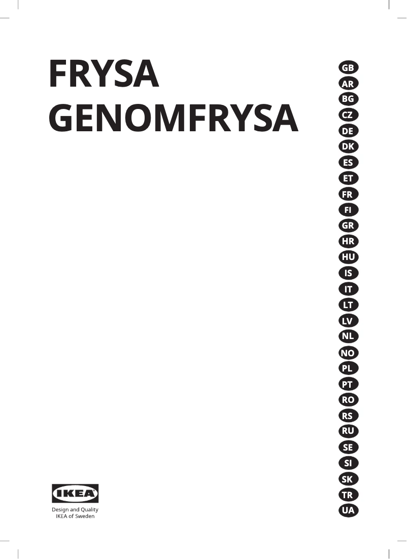 Page 1 de la notice Manuel utilisateur Ikea GENOMFRYSA 004.999.09