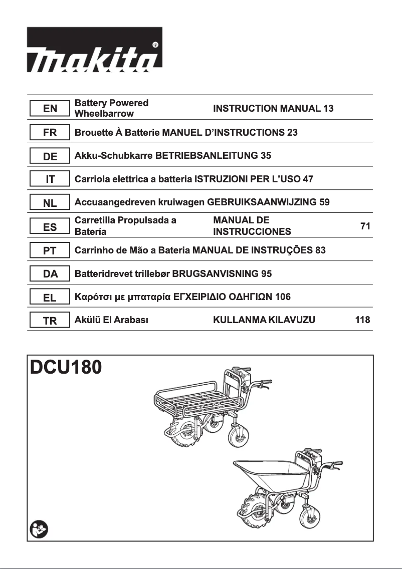 Page n°1 - Manuel utilisateur Makita DCU180Z
