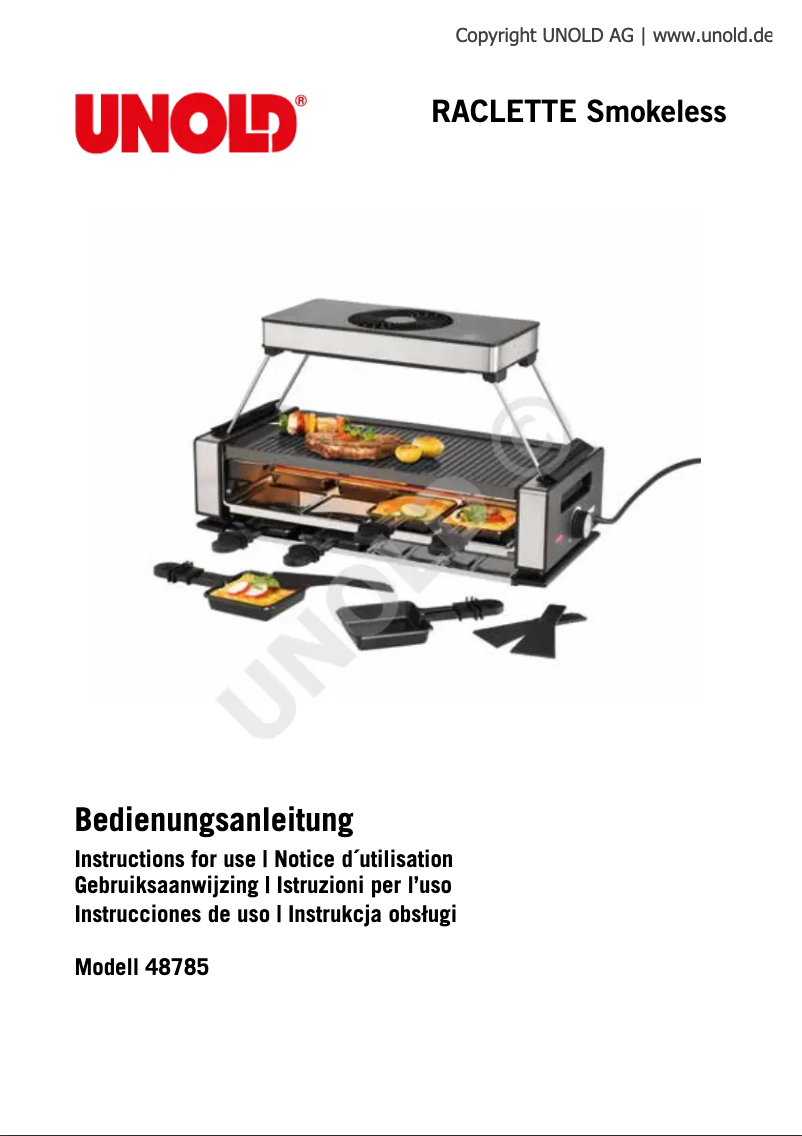 Page n°1 - Manuel utilisateur Unold Smokeless 48785