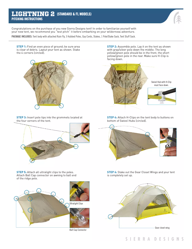Página 1 del manual Manual de usuario Sierra Designs Lightning 2