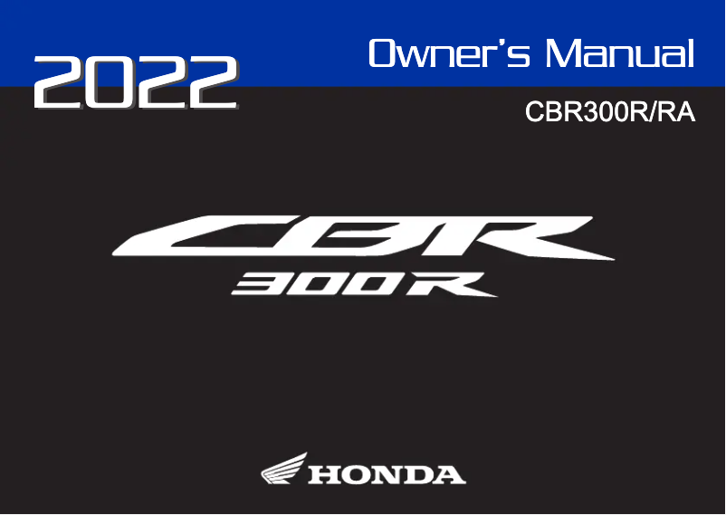 Página 1 del manual Manual de usuario Honda CBR300RA (2022)