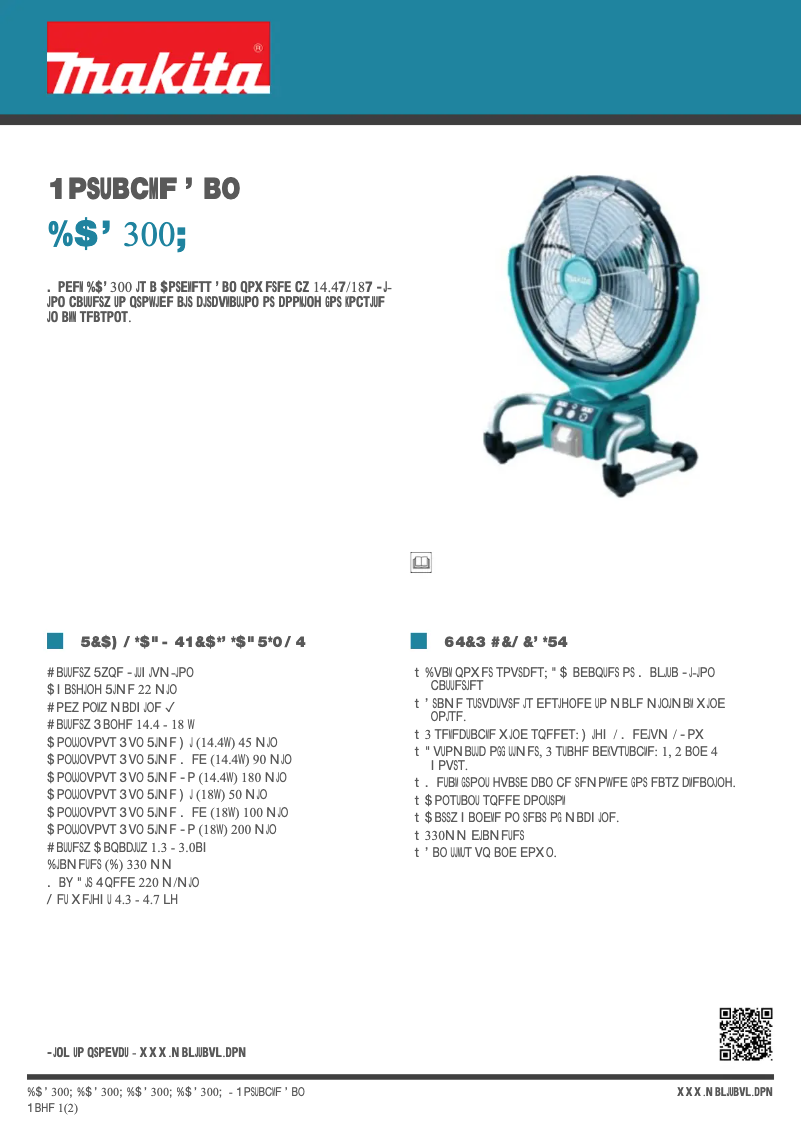 Page n°1 - Fiche technique Makita DCF300Z