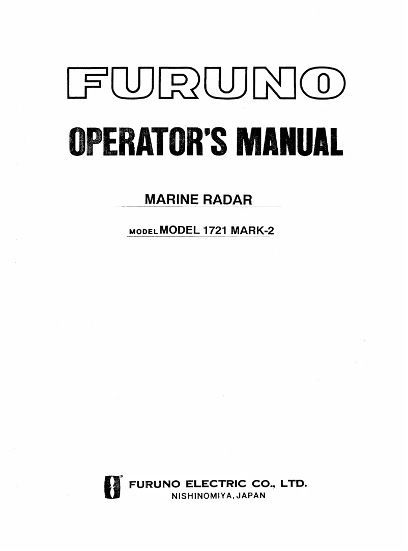 Página 1 del manual Manual de usuario Furuno 1721 Mark-2