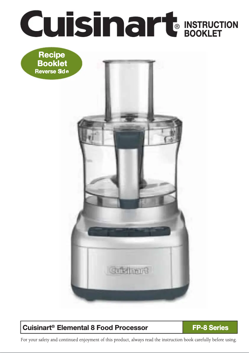Page 1 de la notice Manuel utilisateur Cuisinart Elemental 8 FP-8