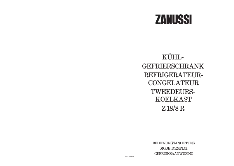 Image de la première page du manuel de l'appareil Z 18/8 R 3