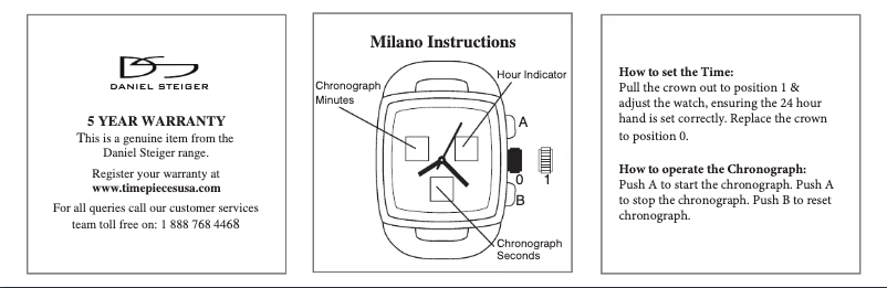 Page 1 de la notice Manuel utilisateur Daniel Steiger Milano