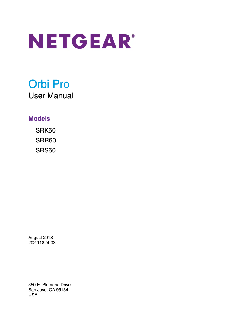 Page 1 de la notice Manuel utilisateur Netgear SRS60