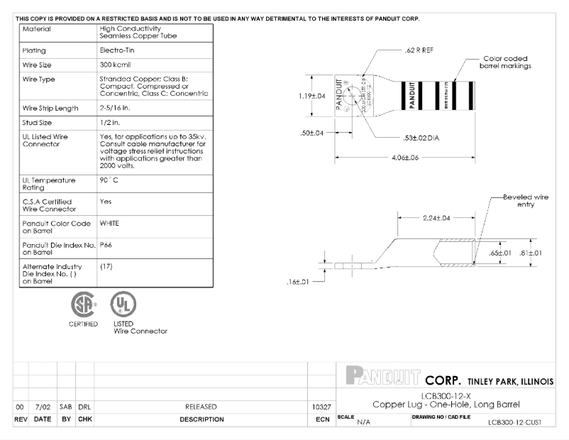 Página 1 del manual Manual de usuario Panduit LCB300-12-X