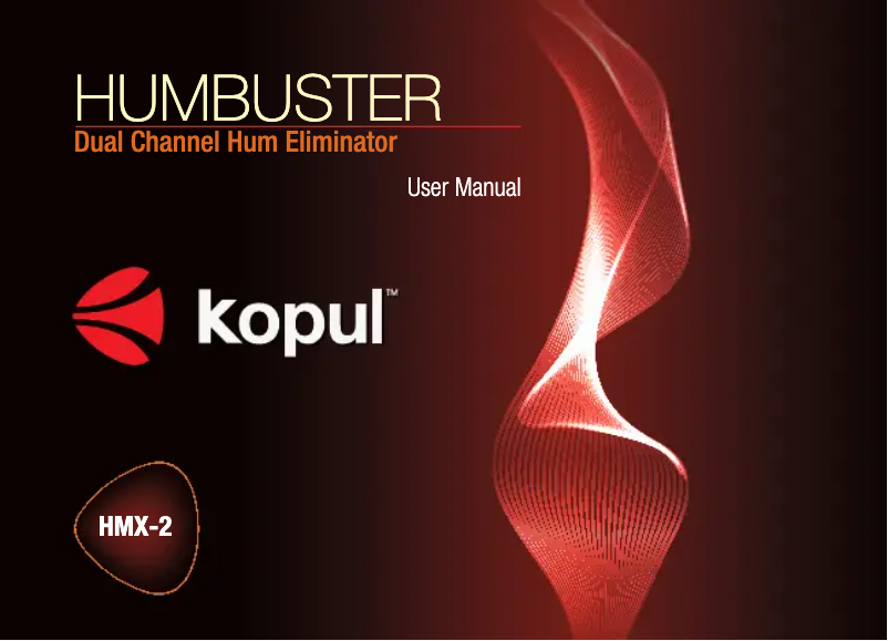 Page n°1 - Manuel utilisateur Kopul Humbuster HMX-2