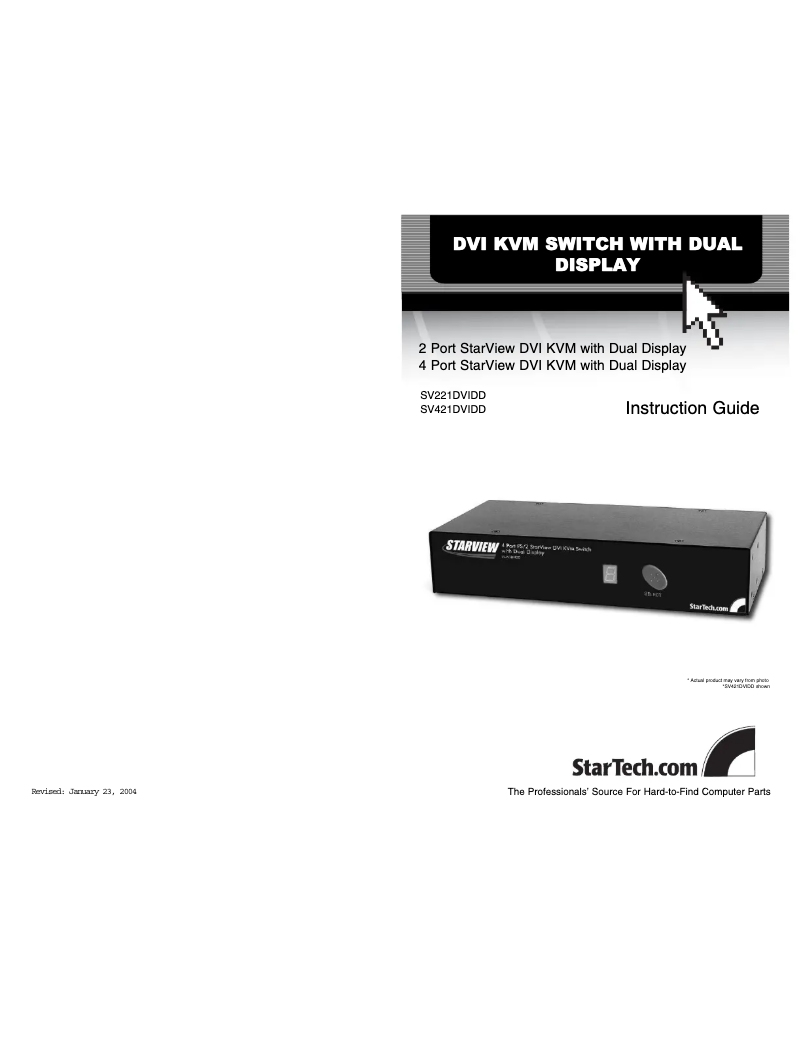 Page 1 de la notice Manuel utilisateur StarTech.com SV221DVIDD