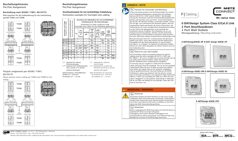 Page 1 de la notice Manuel utilisateur Metz Connect 1307440002-I