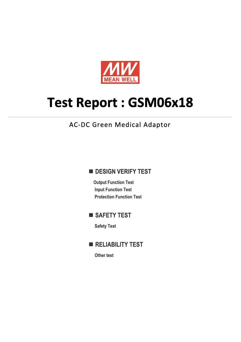 Page n°1 - Fiche technique Mean Well GSM06E18-P1J