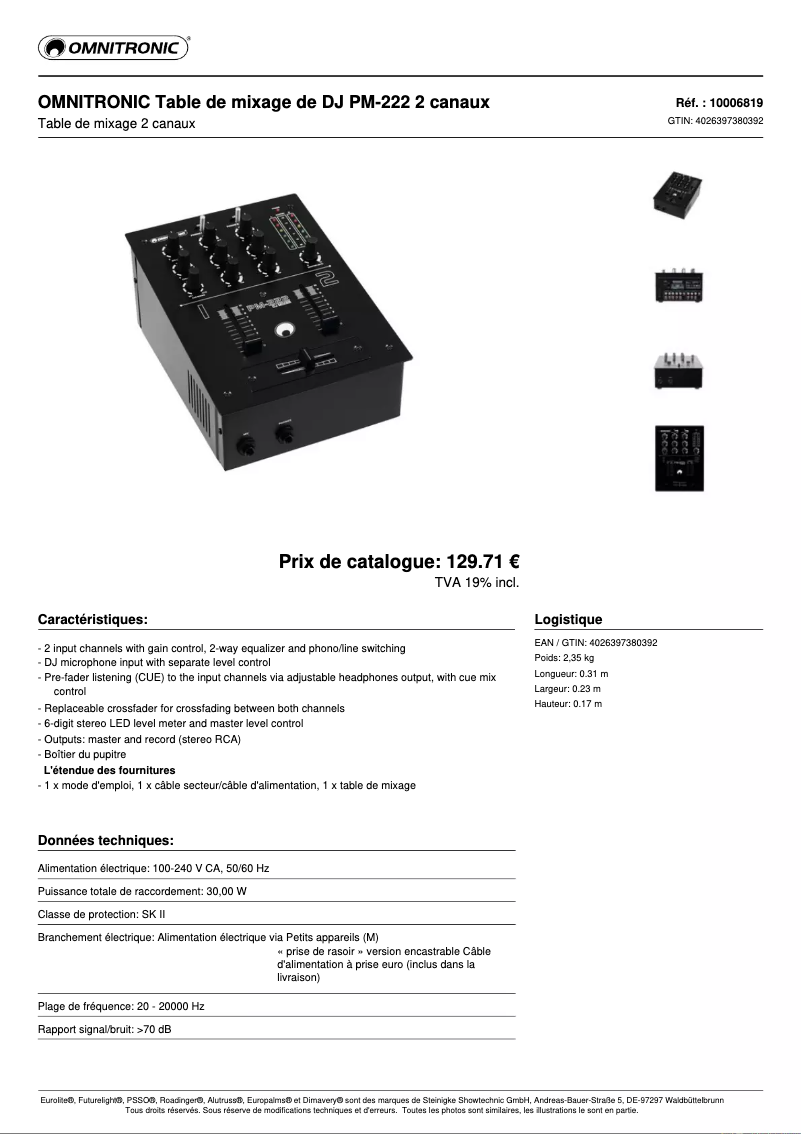 Image de la première page du manuel de l'appareil PM-222