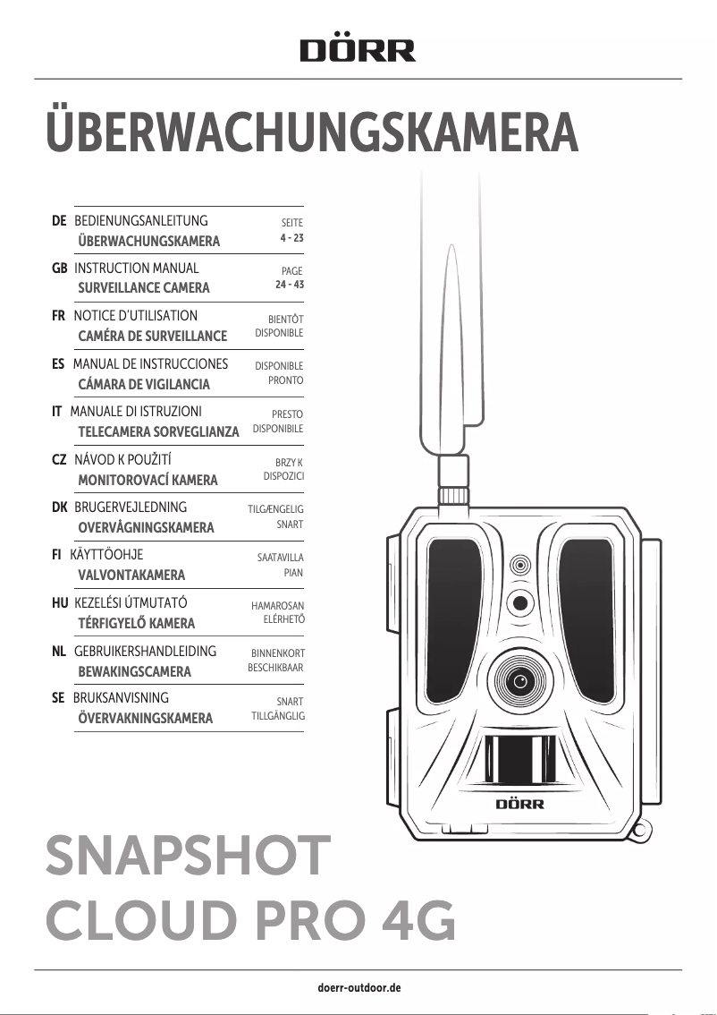 Page 1 de la notice Manuel utilisateur Dörr SnapShot Cloud Pro 4G