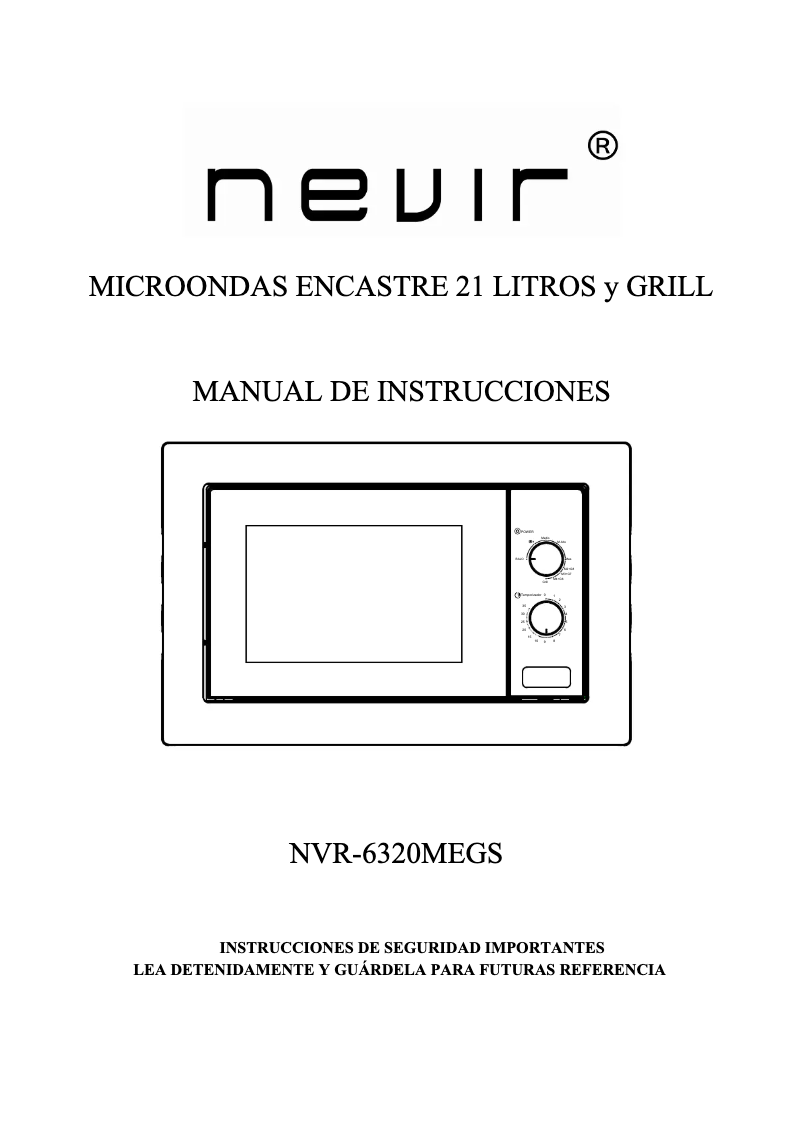 Page 1 de la notice Manuel utilisateur Nevir NVR-6320MEGS