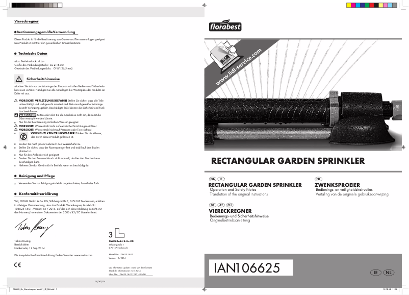 Image de la première page du manuel de l'appareil IAN 106625