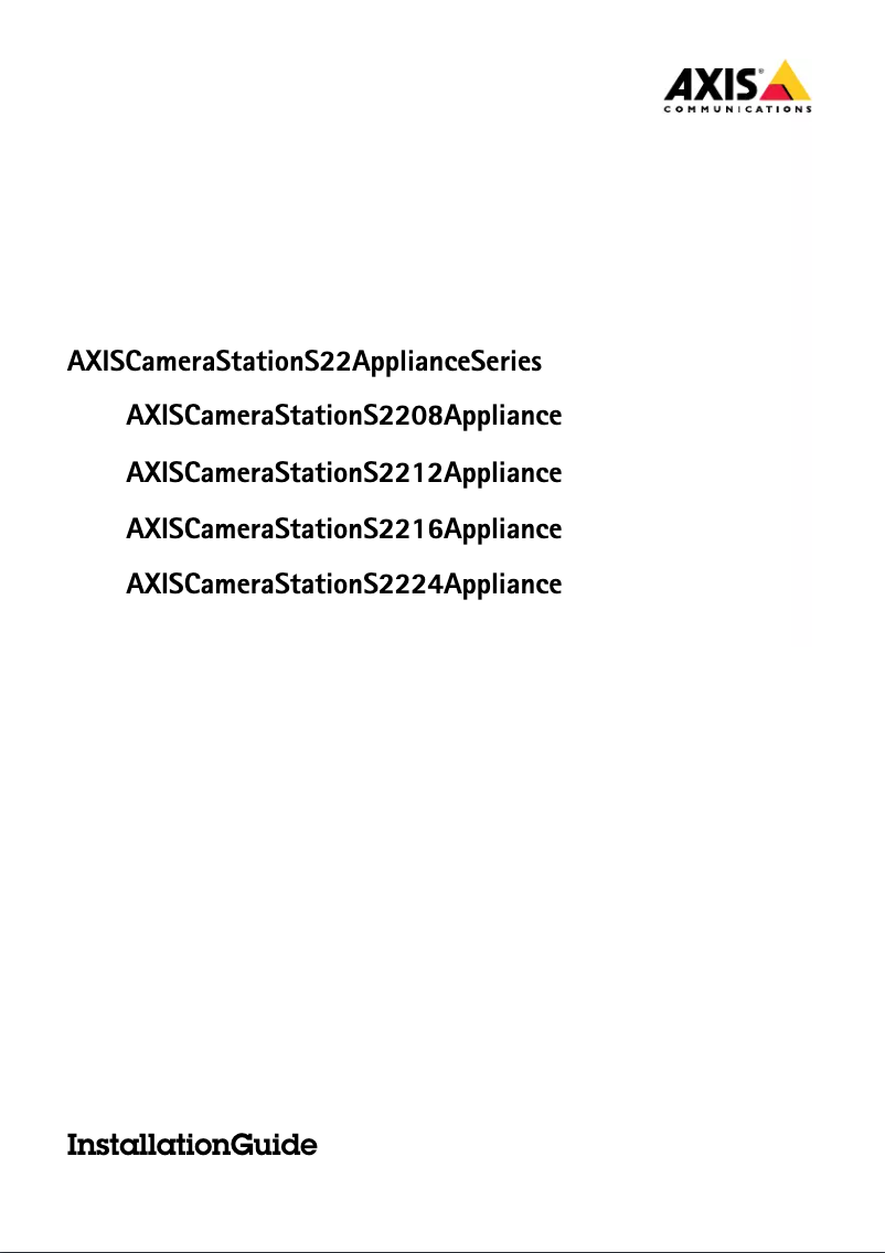 Page 1 de la notice Manuel utilisateur Axis S2216