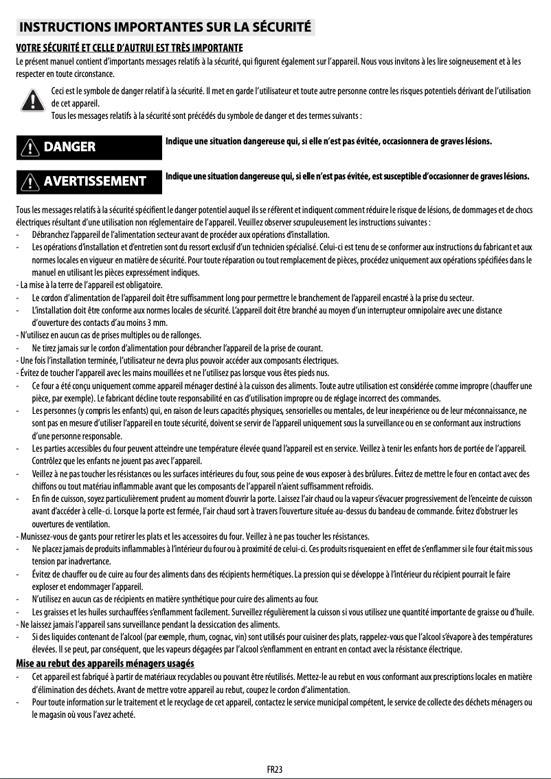 Page 1 de la notice Manuel utilisateur Whirlpool AKP 259