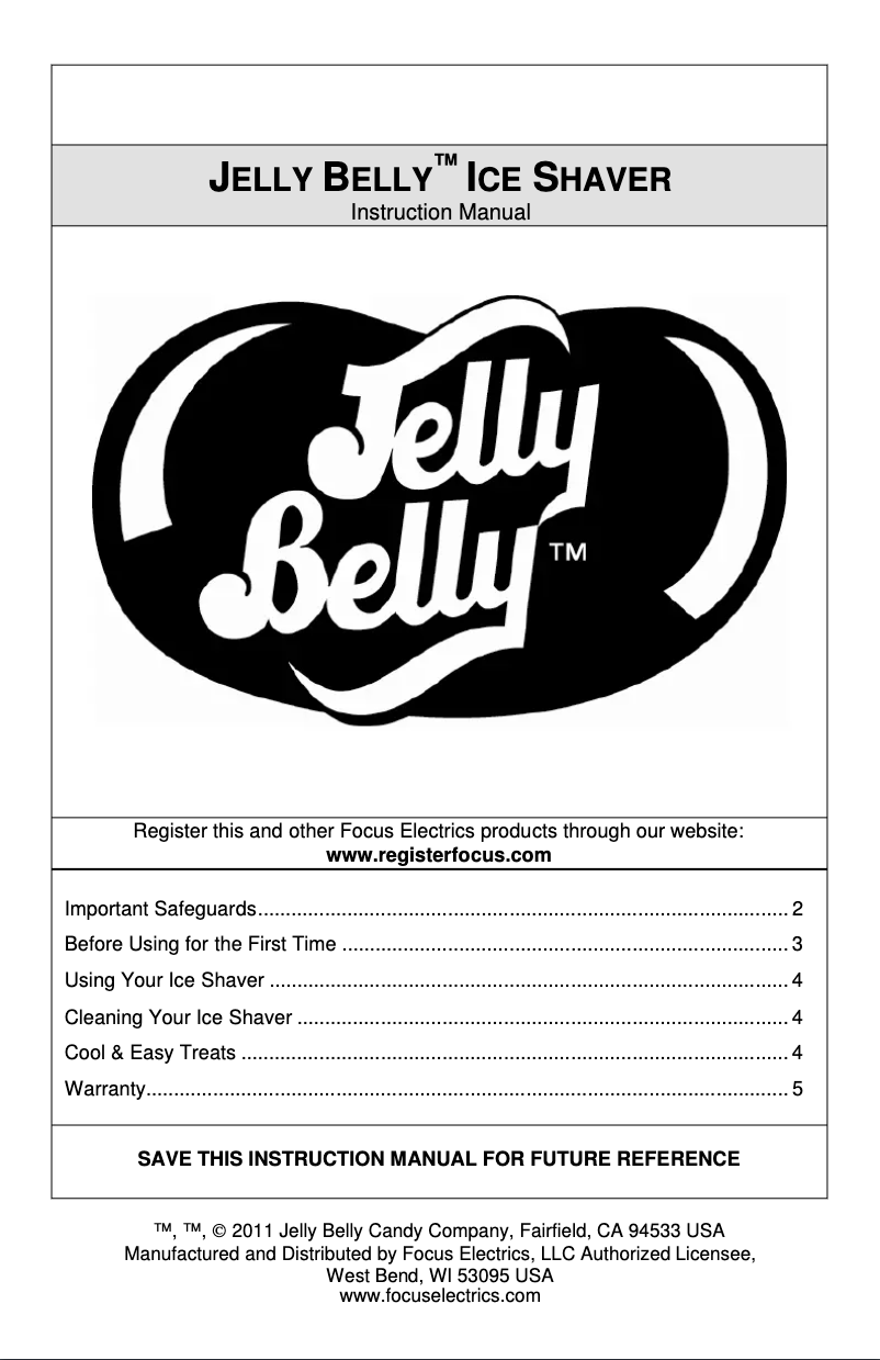 Page 1 de la notice Manuel utilisateur Focus Electrics JB15933