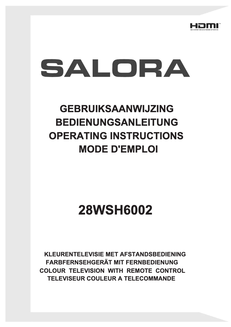 Page 1 de la notice Manuel utilisateur Salora 28WSH6002