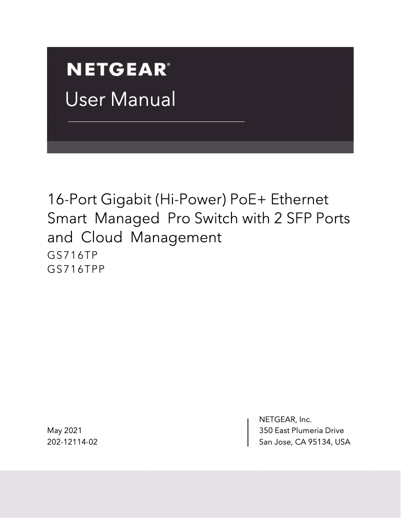 Page n°1 - Manuel utilisateur Netgear GS716TP