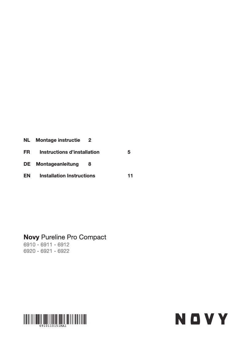 Page n°1 - Manuel utilisateur Novy Pureline Pro Compact 6911
