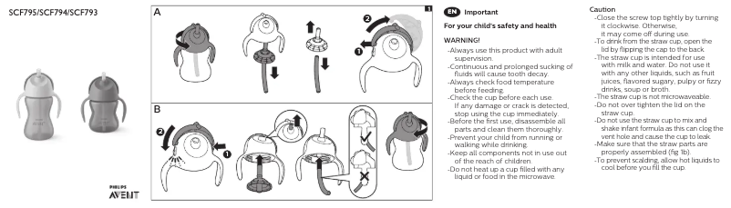 Imagen de la primera página del manual del dispositivo AVENT SCF794