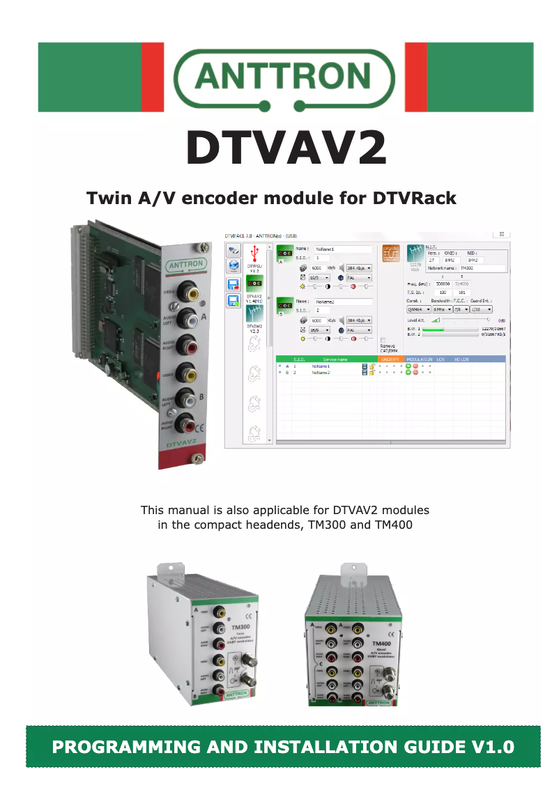 Page 1 de la notice Manuel utilisateur Anttron DTVAV2