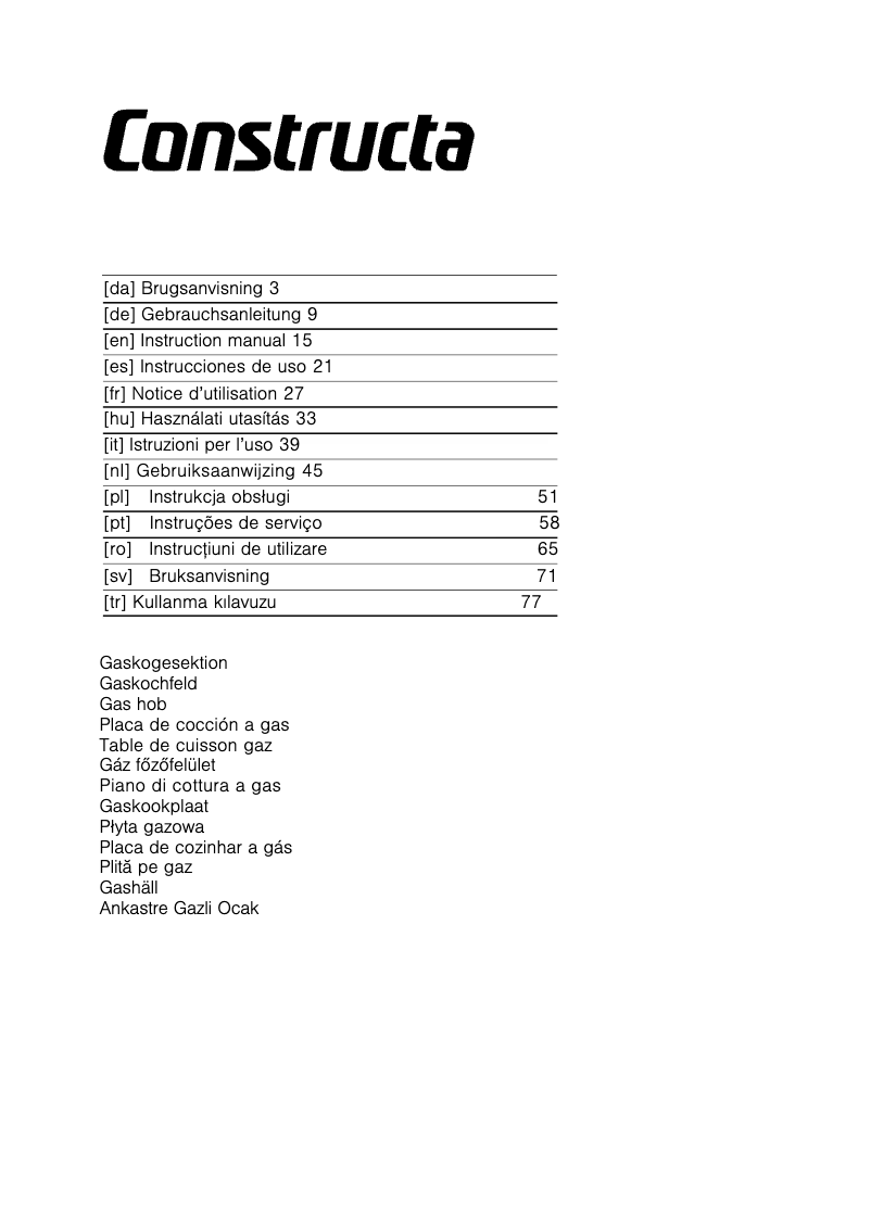 Page n°1 - Manuel utilisateur Constructa CA122650