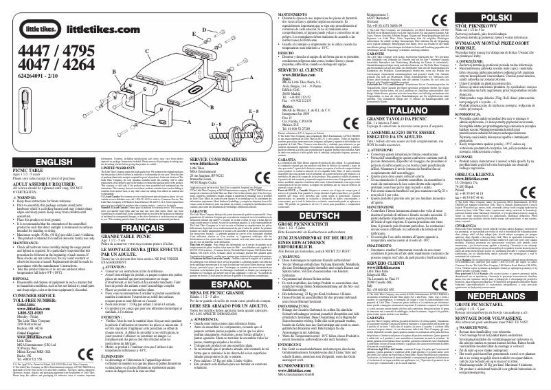 Page 1 de la notice Manuel utilisateur Little Tikes Large Picnic Table