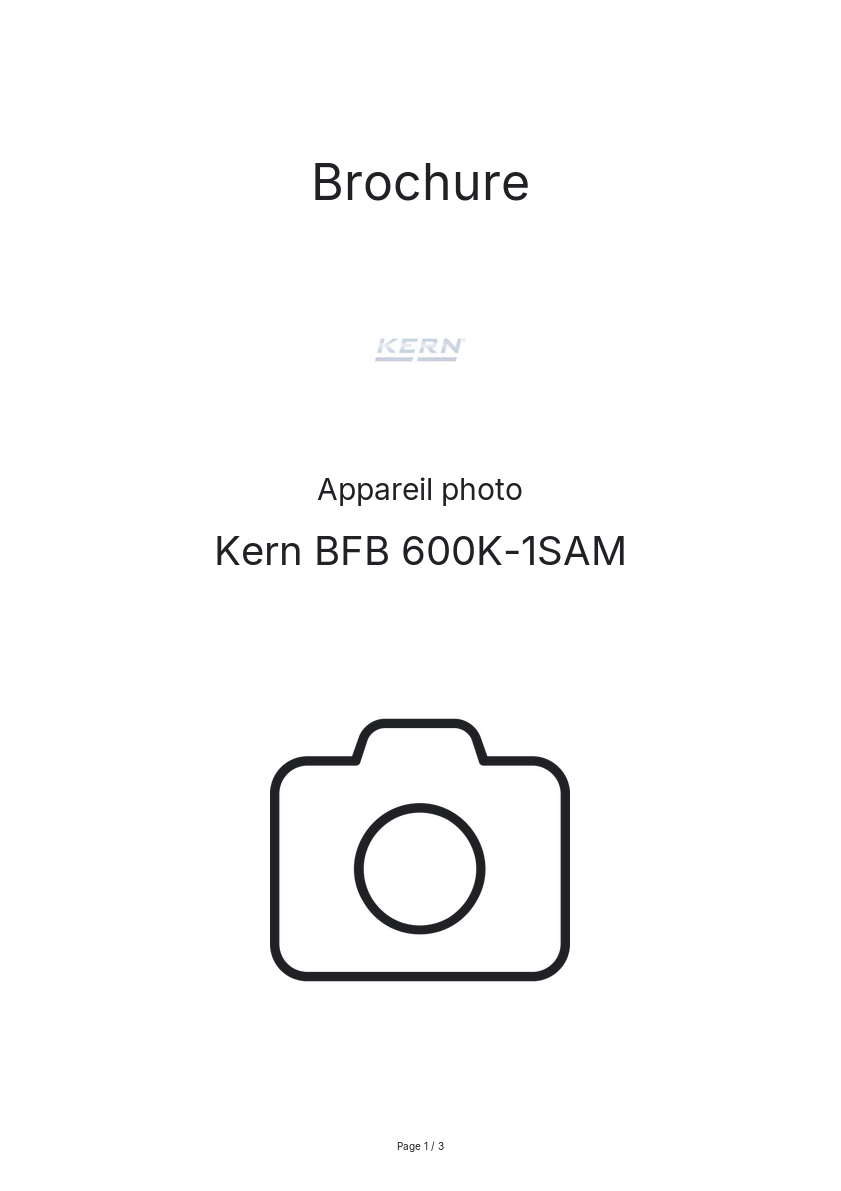 Page n°1 - Brochure Kern BFB 600K-1SAM