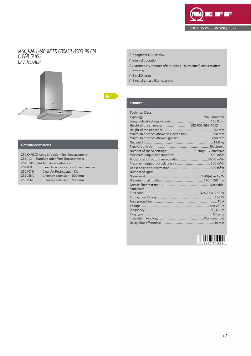 Image de la première page du manuel de l'appareil D89EH52N0B