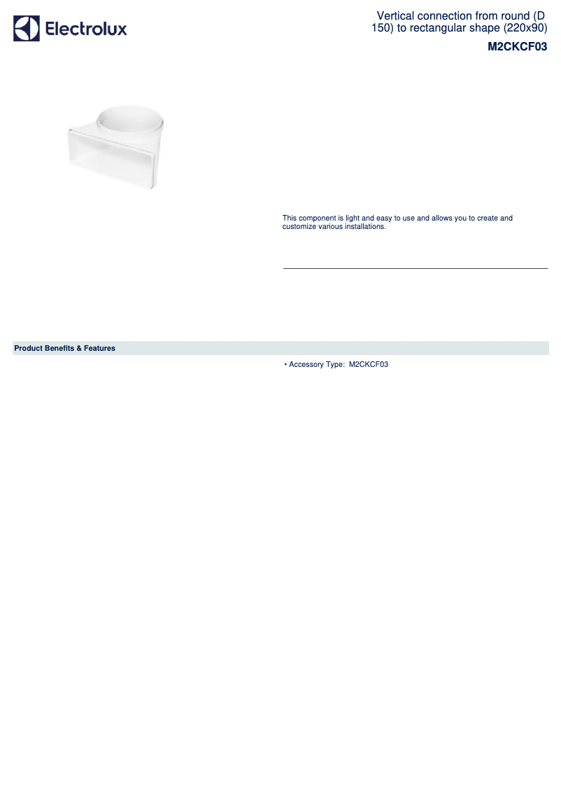 Page 1 de la notice Fiche technique AEG M2CKCF03