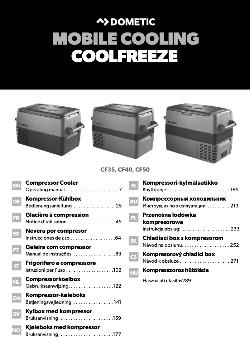 Page 1 de la notice Manuel utilisateur Dometic CoolFreeze CF 50
