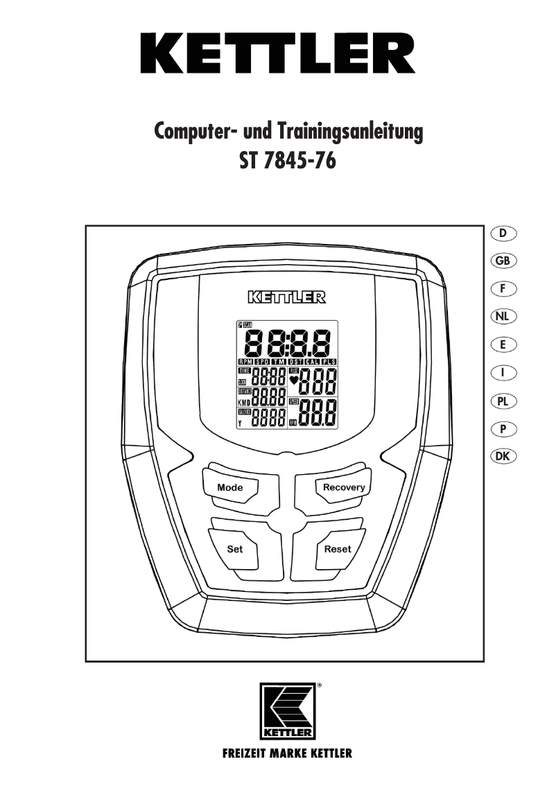 Page 1 de la notice Manuel utilisateur Kettler ST 7845-76