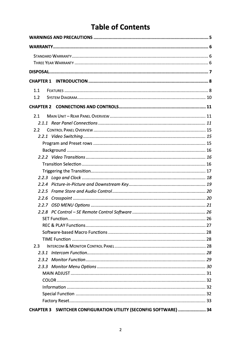 Page n°1 - Manuel utilisateur DataVideo HS-2850