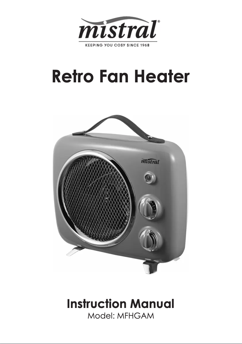 Page 1 de la notice Manuel utilisateur Mistral MFHGAM