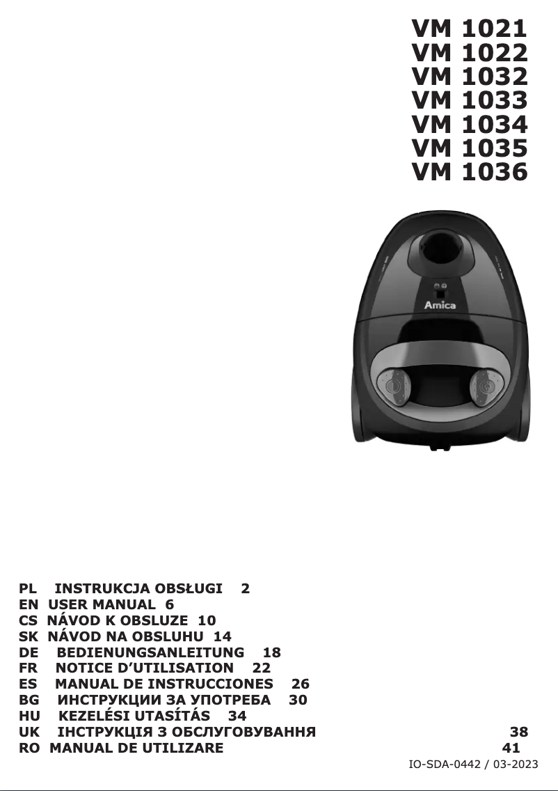Page n°1 - Manuel utilisateur Amica Ora VM 1022