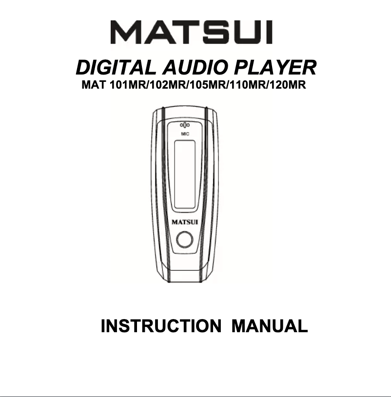 Página 1 del manual Manual de usuario Matsui MAT 101MR