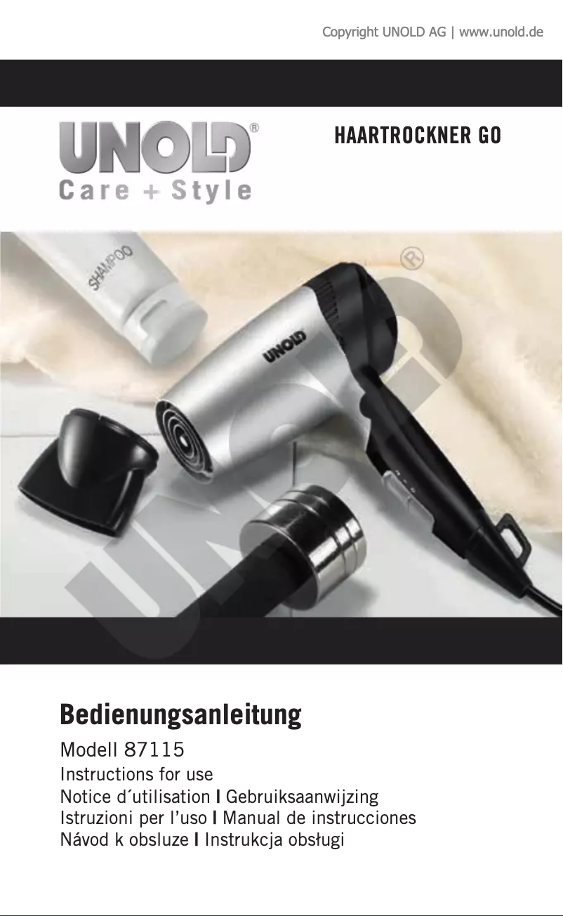 Page 1 de la notice Manuel utilisateur Unold Go 87115