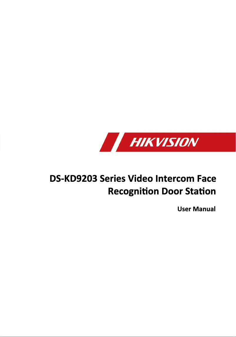 Página 1 del manual Manual de usuario Hikvision DS-KD9203-MFTE6