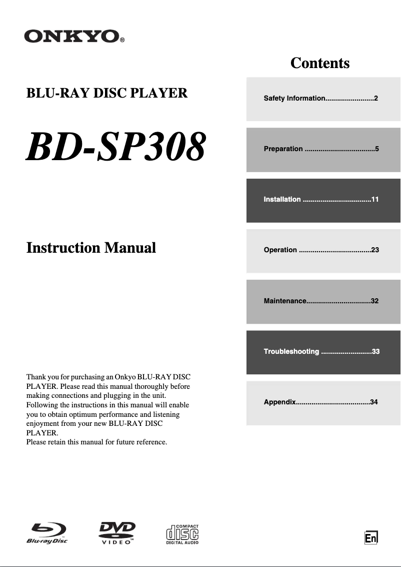 Image de la première page du manuel de l'appareil HT-BD6315 B