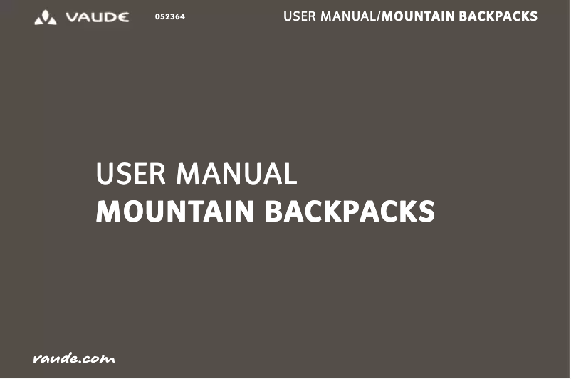 Page 1 of the manual User Manual Vaude Rupal 45+