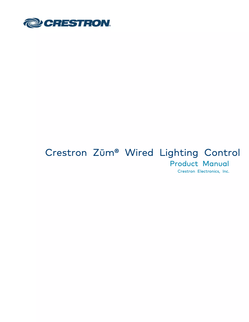 Page n°1 - Manuel utilisateur Crestron ZUMLINK-US-ONEWAY-DLS