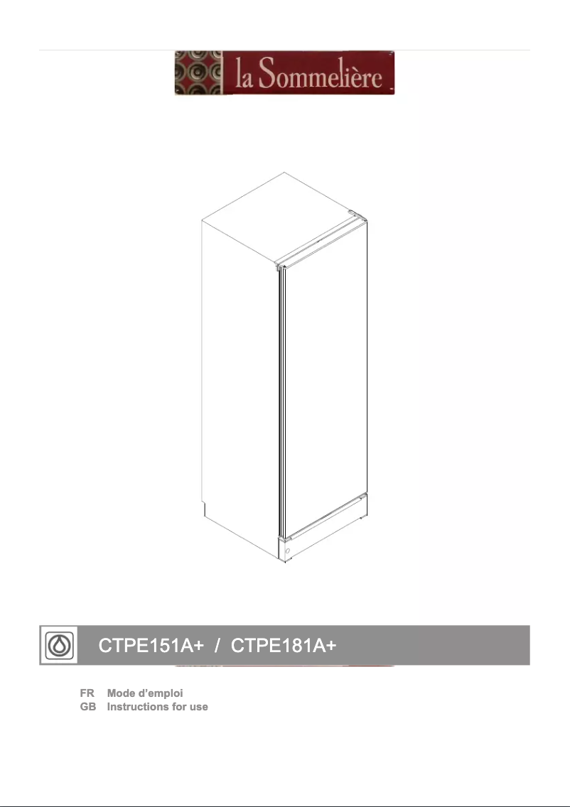 Page 1 de la notice Manuel utilisateur La Sommelière CTPE151A+