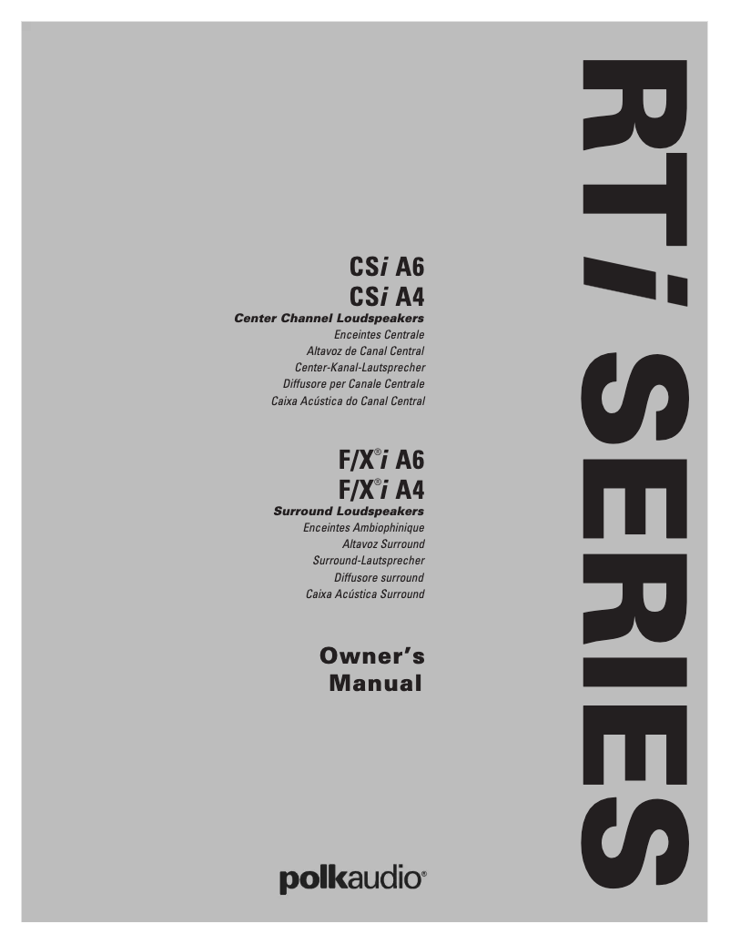 Page 1 de la notice Manuel utilisateur Polk F/XiA4