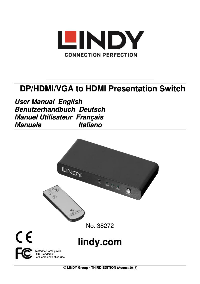 Page 1 de la notice Manuel utilisateur Lindy 38272