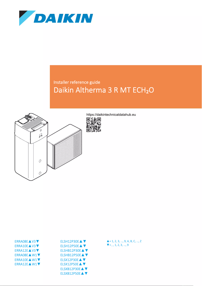 Page 1 de la notice Guide d'installation Daikin ELSHB12P30EF